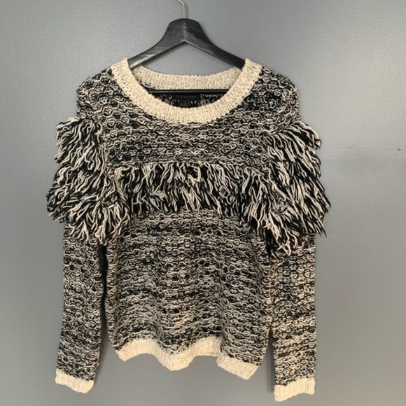 Banana Republic Crew Ruffle Sweater Black Small - Picture 5 of 12